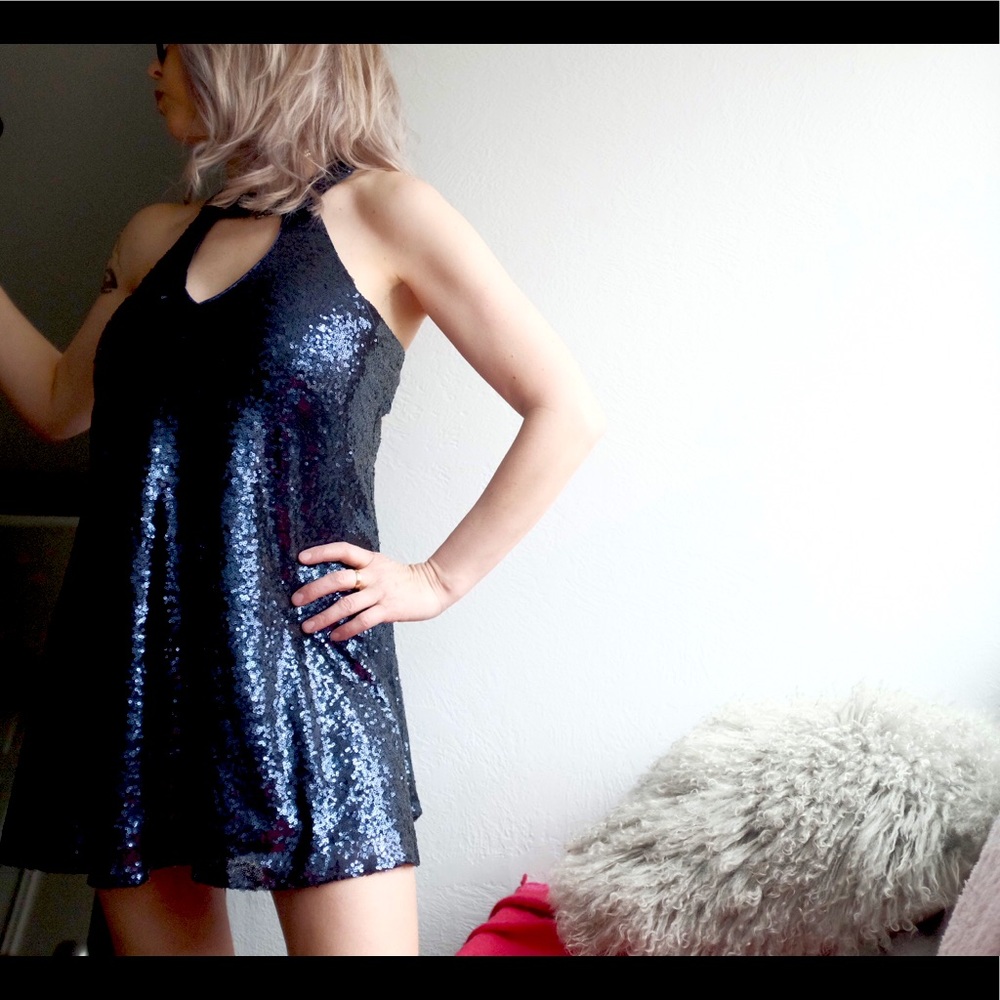 Lulus mini a-line sequin dress. Small